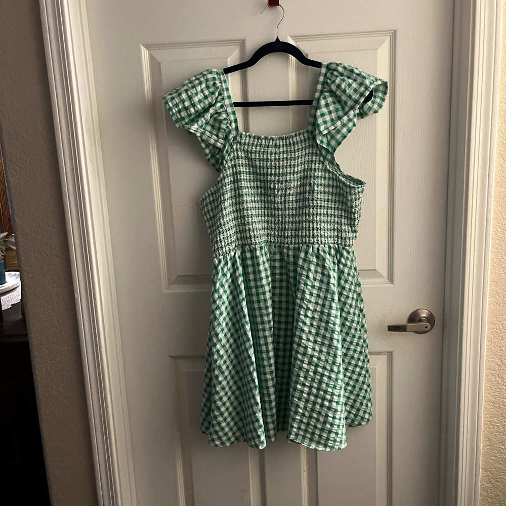 Old Navy Cotton Dress , Size XL, Blue and White Checker Dress - Picture 3 of 8